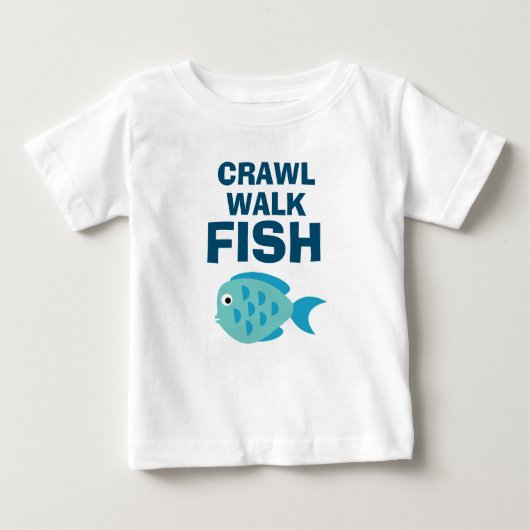 Bébé Crawl Walk Poisson drôle T-shirt de pêche pour béb (Devant)