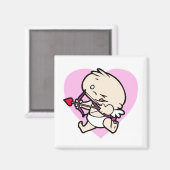 Bébé Cupidé Aimant Pour Magnets Carrés Amoureux (Recto/Verso)