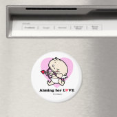 Bébé Cupidé Voulant Pour L'Amour Magnets Ronds (In Situ (Lave-vaisselle))