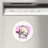Bébé Cupidé Voulant Pour L'Amour Magnets Ronds (In Situ (Lave-vaisselle))
