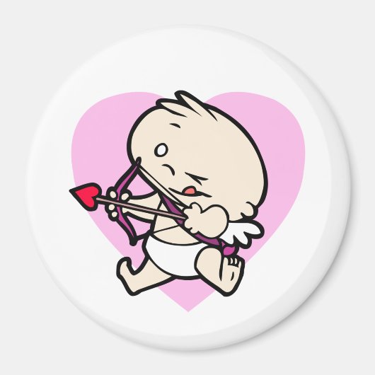 Bébé Cupidé Voulant Pour L'Amour Magnets Ronds (Devant)