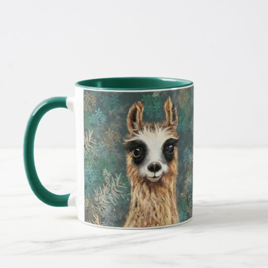 Bébé curieux Llama Mug - Amusant (Gauche)