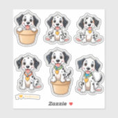 Bébé Dalmatiens Scrapbook Stickers papeterie (Feuille)
