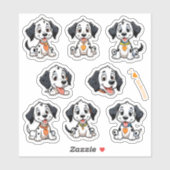 Bébé Dalmatiens Scrapbook Stickers papeterie (Feuille)