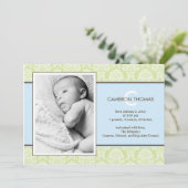 Bébé Damask Faire-part de naissance (Debout devant)