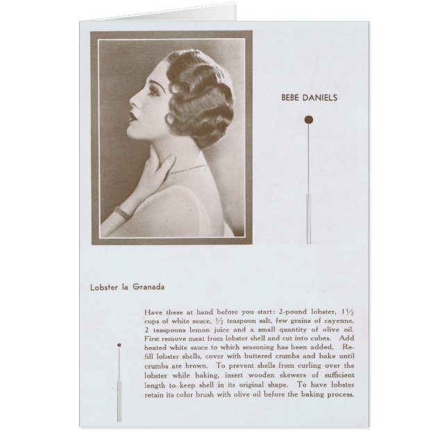 Bebe Daniels Lobster Recipe (Voorkant)