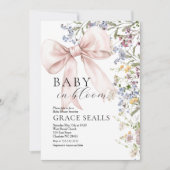 bébé dans Bloom bow Baby shower Invitation (Devant)
