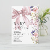 bébé dans Bloom bow Baby shower Invitation (Debout devant)