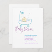 Bébé dans la baignoire Invitations de douche pour  (Devant / Derrière)