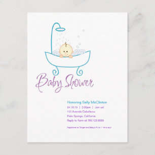 Bébé dans la baignoire Invitations de douche pour 