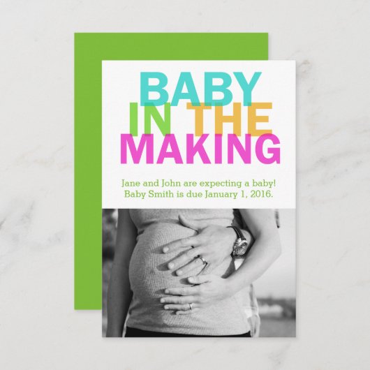 BÉBÉ DANS LA faire-part de grossesse (Devant / Derrière)