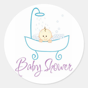 Bébé dans le Baby shower de bain Sticker Étiquette
