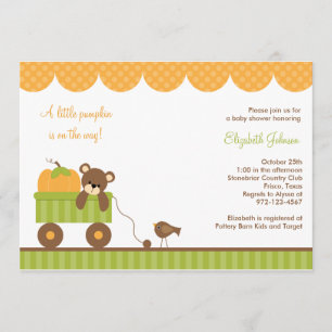Bébé d'automne dans les invitations Wagon