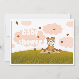 Bébé d'automne en chute Feuille Invitation Baby sh