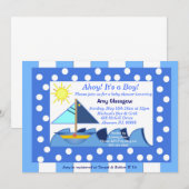 Bébé de bateau à voile Invitation à la douche de g (Devant / Derrière)