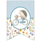 Bébé de bienvenue Hérisson drapeau floral - Bleu (Deuxième drapeau)