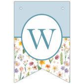 Bébé de bienvenue Hérisson drapeau floral - Bleu (Troisième drapeau)