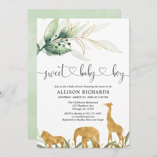 Bébé de bonbon à invitation de baby shower de (Devant / Derrière)