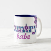 Bébé de campagne denim bleu rose mug (Devant droit)