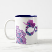 Bébé de campagne denim bleu rose mug (Gauche)