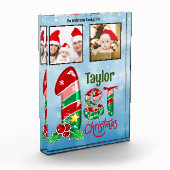 Bébé de Noël Deux photos Bloc photo personnalisé (Gauche)