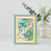 BÉBÉ DE PÂQUES, CHEVAL DE PRINTEMPS, CARTE PLAT FA (Debout devant)