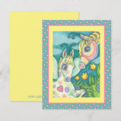BÉBÉ DE PÂQUES, CHEVAL DE PRINTEMPS, CARTE PLAT FA (Devant / Derrière)