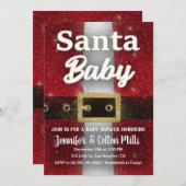 Bébé de Père Noël - invitation de charme de (Devant / Derrière)