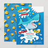 Bébé de requin Invitation de fête d'anniversaire (Devant / Derrière)