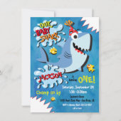 Bébé de requin Invitation de fête d'anniversaire (Devant)
