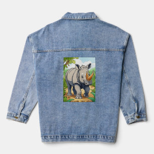 Bébé de style Bébé à Sticker Cartoon Rhinoceros