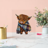Bébé De Vache De West Highland Avec Écharpe Plaid (Mariage)