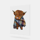Bébé De Vache De West Highland Avec Écharpe Plaid (Angle)