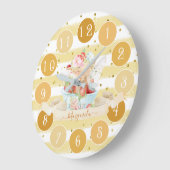 Bébé délicat Fée et fraise Grande horloge (Angle)