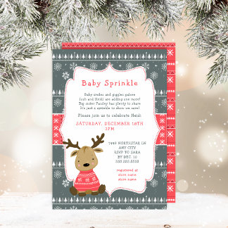 Bébé d'hiver Cerf Bébé Invitation à saupoudrer