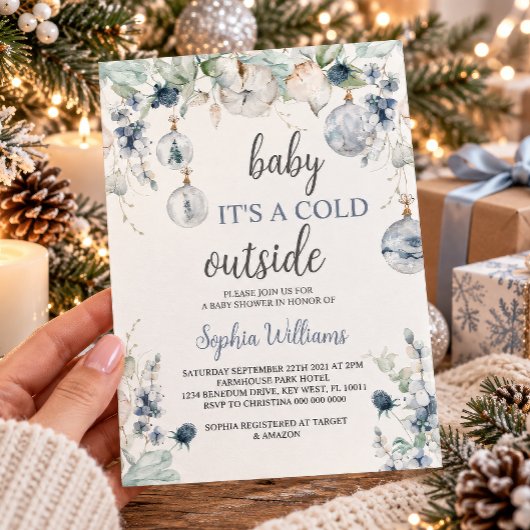Bébé d'hiver C'est froid dehors Invitation de douc