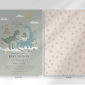 Bébé Dino éclosion Bientôt Baby shower Invitation