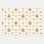 Bébé Dino Enveloppage Papier Plat Set de 3 (Devant 3)