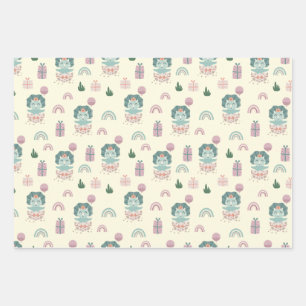 Bébé Dino Enveloppage Papier Plat Set de 3