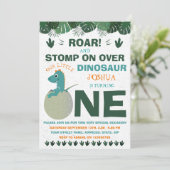 Bébé Dinosaur 1er anniversaire fête Invitation (Debout devant)