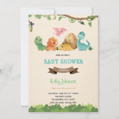 Bébé dinosaure mignonne invitation (Devant)