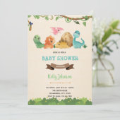 Bébé dinosaure mignonne invitation (Debout devant)