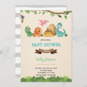 Bébé dinosaure mignonne invitation (Devant / Derrière)