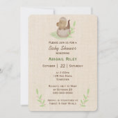 Bébé Dinosaure Oeuf Sur Invitation Burlap (Devant)