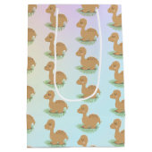 Bébé Dinosaure Sur Feuille Bébé Cadeau Moyen Sac C (Dos)