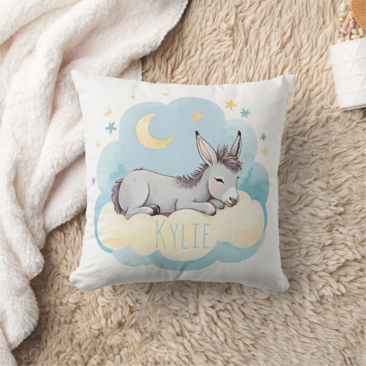 Bébé dormant Donkey Boho Nom Nursery Coussin (Couverture)