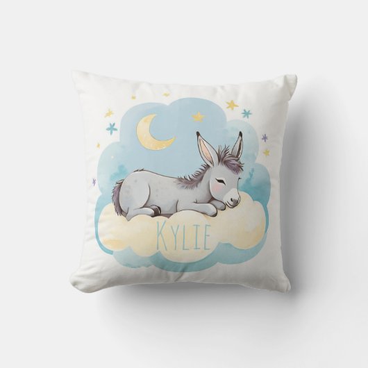 Bébé dormant Donkey Boho Nom Nursery Coussin (Recto)