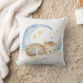 Bébé dormant Leopard Boho Nom Nursery Coussin (Couverture)