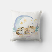 Bébé dormant Leopard Boho Nom Nursery Coussin (Recto)
