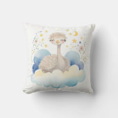 Bébé dormant Ostrich Boho Nom Nursery Coussin (Recto)